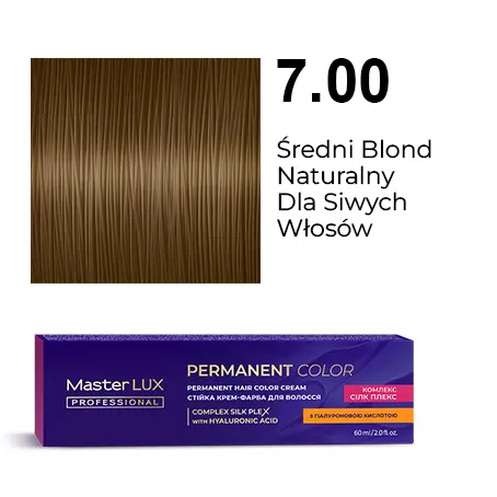 [20045] Krem do trwałej farby do włosów Master LUX professional 7.00  Średni blond naturalny dla siwych włosów