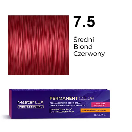 [20056] Krem do trwałej farby do włosów Master LUX professional 7.5 Średni blond czerwony