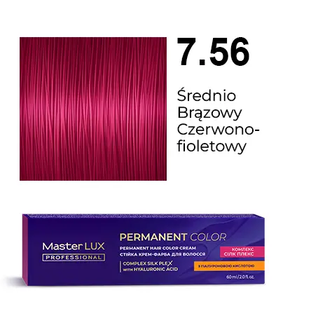 [20057] Krem do trwałej farby do włosów Master LUX professional 7.56 Średnio brązowy czerwono-fioletowy