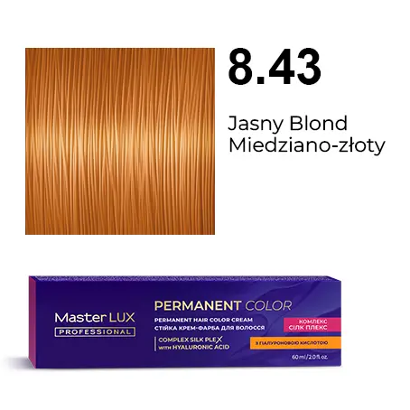 [20077] Krem do trwałej farby do włosów Master LUX professional 8.43 Jasny blond miedziano-złoty