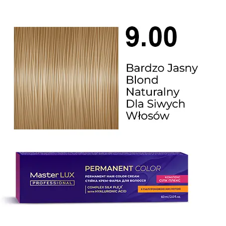[20093] Krem do trwałej farby do włosów Master LUX professional 9.00 Bardzo jasny blond naturalny dla siwych włosów