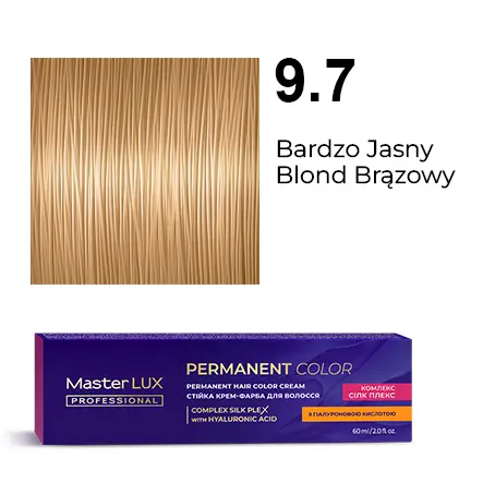 [20105] Krem do trwałej farby do włosów Master LUX professional 9.7 Bardzo jasny blond brązowy