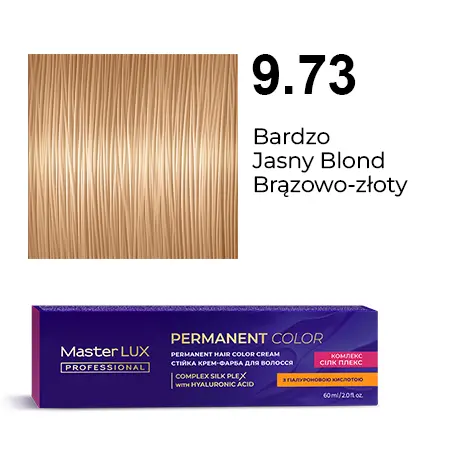 [20106] Krem do trwałej farby do włosów Master LUX professional 9.73 Bardzo jasny blond brązowo-złoty