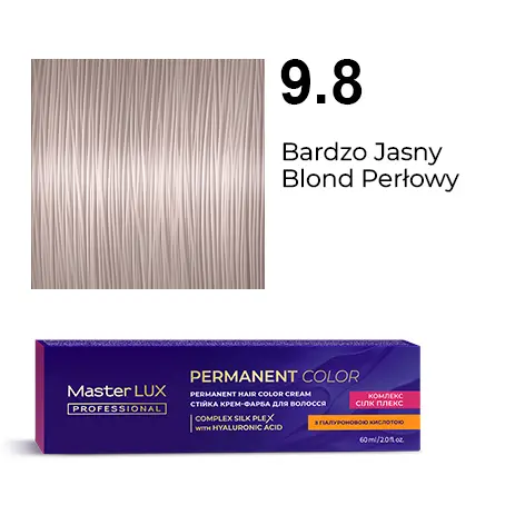 [20109] Krem do trwałej farby do włosów Master LUX professional 9.8 Bardzo jasny blond perłowy